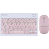 Misda Store Tablet ve Telefonlar Için Türkçe Q Bluetooth Klavye ve Mouse Set - Pembe AL3476