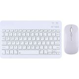 Misda Store Tasarımlı Bluetooth Kablosuz Klavye ve Mouse Seti | Android, Ios ve Windows Uyumlu | Şarj Edilebilir, Taşınabilir ve Sessiz Tuşlu Set (Beyaz)
