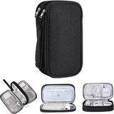 Misda Store Taşınabilir Su Geçirmez Çift Katman Fermuarlı 8 Bölmeli Hard Disk Seyahat Çantası Organizer AL4210