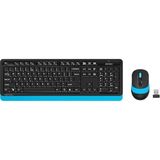 Misda Store Tech FG1010 2.4g Q Türkçe Fn-Multimedya Klavye+Optik 2000DPI Mouse Siyah/mavi Kablosuz Set