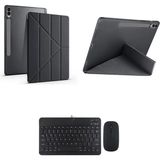 Misda Store Teknoloji Samsung Galaxy Tab S9 Fe Plus X610 12.4 Inç Ile Uyumlu Standlı Kılıf ve Klavye Mouse 2 Li Set Siyah