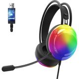 Misda Store Thinkplus G30B Siyah Rgb Oyuncu Kulaklığı,gaming,7.1 Surround,ışıklı,kulak Üstü Kulaklık