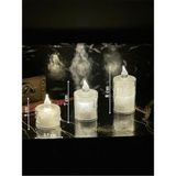 Misda Store Titreyen Alevli Kristal Erimiş LED Mum 3'lü Hareket Alevli Eriyen Yapay Mum Pilli Led, Sarı, MUM1002