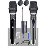 Misda Store TX-102EE Şarjlı Çiftli El Tipi Telsiz Kablosuz Mikrofon Seti Uhf