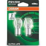 Misda Store Ultra Life P21/5 W Halojen Sinyal Lambası, Stop Lambası, Arka Sis Lambası, 7528ULT-02B, 12 V Yolcu Otomobili, Çift Ampul (2 Birim)