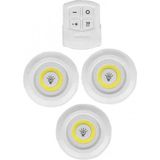 Misda Store Uzaktan Kumandalı Pilli LED Spot Lamba Ampul 3'lü Set Yapışkanlı
