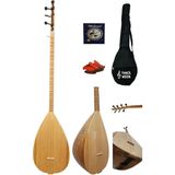 Misda Store Uzun Sap Bağlama Saz Midi Set (Su Geçirmez Kılıf + Yedek Tel + Mızrap) Çift Ses Çıkışlı Yeni Başlayanlara Özel Profesyonel Set