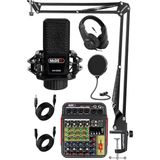 Misda Store Vokal Paket-1 MX2020 Mikrofon ve MDX-04FXU Stüdyo Mikseri Kulaklık Full Set