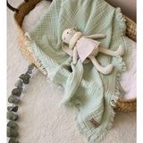 Misda Store Yeşil 4 Katlı Müslin Bebek ve Çocuk BATTANIYESI%100PAMUK Baby Muslin Blanket