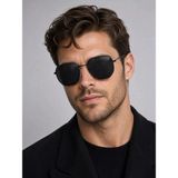 Mise Aksesuar Erkek Siyah Metal Çerçeve Zarif Güneş Gözlüğü UV-400 Unisex