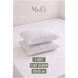 Misev 2 Adet %100 Silikon Dolgu Kırlent İç Yastık | 35x55 cm Yıkanabilir Dolgun Yastık