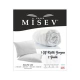 Misev Çift Kişilik Antialerjik Lüx Microfiber Yorgan + 2 Adet 800 Gr Boncuk Slikon Yastık Seti