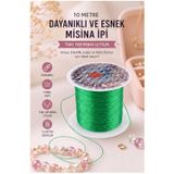 Misina İpi 0.5Mm 10 Metre 1 Adet Esnek Boncuk Takı Dizme İpi Elastik İp Bileklik Aksesuar Lastiği Yuvarlak Elyaf Lastik