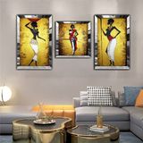 Mısır Medeniyeti Aynalı Gold Pleksi Çerçeveli Mdf Tablo Ve Saat Seti - 40 x 60 - Gümüş