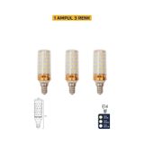 Mısır Şeffaf 10W Üç Renkli E14 LED Ampul ERD-306 - 3'lü
