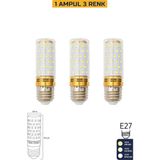 Mısır Şeffaf 10W Üç Renkli E27 LED Ampul ERD-307 - 3'lü