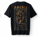 Mısır Tanrısı Anubis Warrior Oversize Unisex Tişört T-Shirt - Siyah
