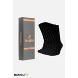 Mısırlı Erkek Bambu Kutulu 6 Çift Soket Çorap Siyah - 39 - 42