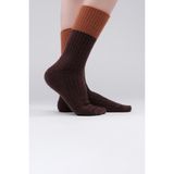 Mısırlı Kadın Soft Peluş Termal Tekli Soket Çorap Kahverengi - 39 - 42