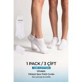 Mısırlı Socksmax Unisex Mısır Pamuğu Dikişsiz Üçlü Patik Çorap Beyaz