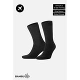 Mısırlı Unisex Bambu Özel Sıkılaştırıcı Teknolojiyle Uçuş ve Pilot Soket Çorap Siyah