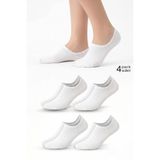 Mısırlı Unisex Pamuklu Süper Fit 4 Çift Sneaker Çorap Beyaz
