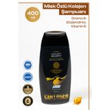 misk Kolajen & Keratin Saç Bakım Şampuanı 400 ml – Onarıcı & Güçlendirici, Vitamin E ile Nemlendirici