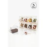 misk Standlı Kaşıklı Baharatlık Kavanoz Seti – 8’li