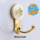 Misket 5 Adet Gold Vestiyer Dolap Askılık Askılığı Duvar Banyo Mutfak Elbise Kıyafet Askısı Altın