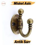 Misket Askı Antik Sarı Vestiyer Dolap Askılık Askılığı Duvar Banyo Mutfak Elbise Çanta Askısı