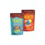 Miskets Çikolata Kaplı Pretzel 80 gr & Tuzlu Yer Fıstıklı Sütlü Çikolata Kaplamalı Renkli Draje 120 gr