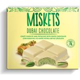 Miskets Dubai Çikolatası Beyaz Antep Fıstıklı Çıtır Kadayıflı Dolgulu Sütlü Tablet Çikolata 100 gr