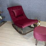 Miskin Puflu Sallanan Sandalye, Ceviz Bordo