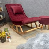 Miskin Puflu Sallanan Sandalye, Naturel Bordo