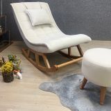 Miskin Puflu Sallanan Sandalye, Naturel Krem