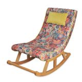 Miskin Sallanan Sandalye, Retro, Ahşap, Naturel Ayak