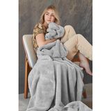 Mislina Deluxe Wellsoft Battaniye Açık Gri Çift Kişilik 200 x 220 cm - 200 x 220 cm
