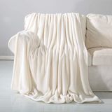 Mislina Deluxe Wellsoft Battaniye Krem Çift Kişilik 200X220 cm - 200 x 220 cm