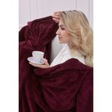 Mislina Deluxe Wellsoft Battaniye Mürdüm Çift Kişilik 200 x 220 cm - 200 x 220 cm