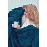 Mislina Deluxe Wellsoft Tv Battaniyesi - 4 Mevsim Peluş Polar Battaniye Petrol Mavisi 100X150 Cm