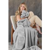 Mislina Home Deluxe Wellsoft Battaniye Açık Gri Çift Kişilik 200x220 cm