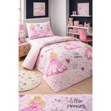 Mislina Home Kız Çocuk Genç Pike Yatak Örtüsü Takımı Prenses Desen Kapitone Pamuklu 4 Mevsim |Çarşafsız 160x230
