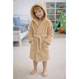 Mislina Home Luna Soft Kız / Erkek Çocuk Kapşonlu Pamuklu Bornoz Peluş Sabahlık |5/6 Yaş Bej - 5 - 6 Yaş - Bej - Kahverengi
