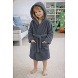 Mislina Home Luna Soft Kız / Erkek Çocuk Kapşonlu Pamuklu Bornoz Peluş Sabahlık |5/6 Yaş Koyu Gri - 5 - 6 Yaş - Koyu Gri - Antrasit