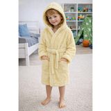 Mislina Home Luna Soft Kız / Erkek Çocuk Kapşonlu Wellsoft Bornoz Peluş Sabahlık | Sarı - 5 - 6 Yaş