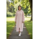 Mislina Home Serona Wellsoft Peluş Kapüşonlu Uzun Panço Yumuşak Dokulu Giyilebilir Tv Battaniyesi | Pudra L/xl - 50 x 110 cm - Açık Pembe
