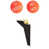 MİSLİNE Platin 19 Cm Mat Siyah - Pirinç K (4 ADET) Mobilya Ayağı ,kanepe Ayağı, Koltuk Ayağı, Ünite Ayağı,
