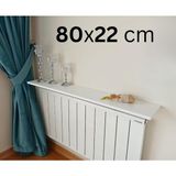 Mismuka Beyaz Petek Üstü Dresuar Montajsız Raf Tak Çıkar Pratik Modern Dresuar Kalorifer Petek Üstü Uçan Raf - 80 cm - Krem