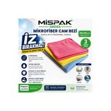 mispak İz Bırakmayan Mikrofiber Temizlik Bezleri - Sihirli Cam Bezi - Mutfak Bezi 40x40 cm (3 Adet)