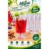 mispak Şerbet İkramlık Lohusa Sunum Bardakları 10 lu paket 200 cc Sert plastik mika ürün